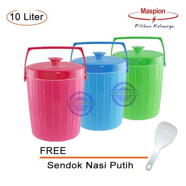 RICE BUCKET MASPION 10 L / TERMOS NASI / TERMOS ES KAPASITAS 10 LITER - Merah Muda