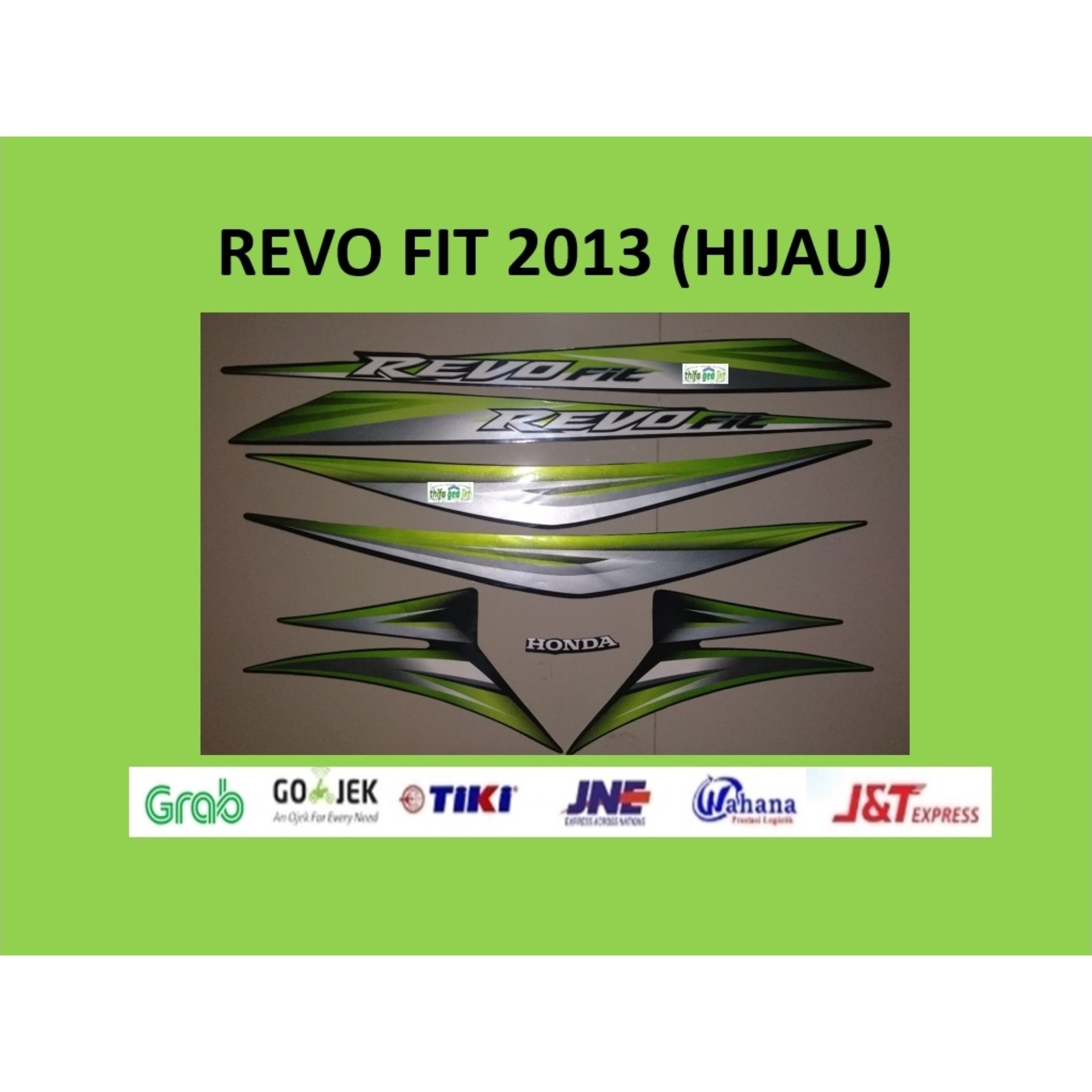 Revo Fit 2013 Hijau Motor Honda Sticker Striping Stripping Stiker