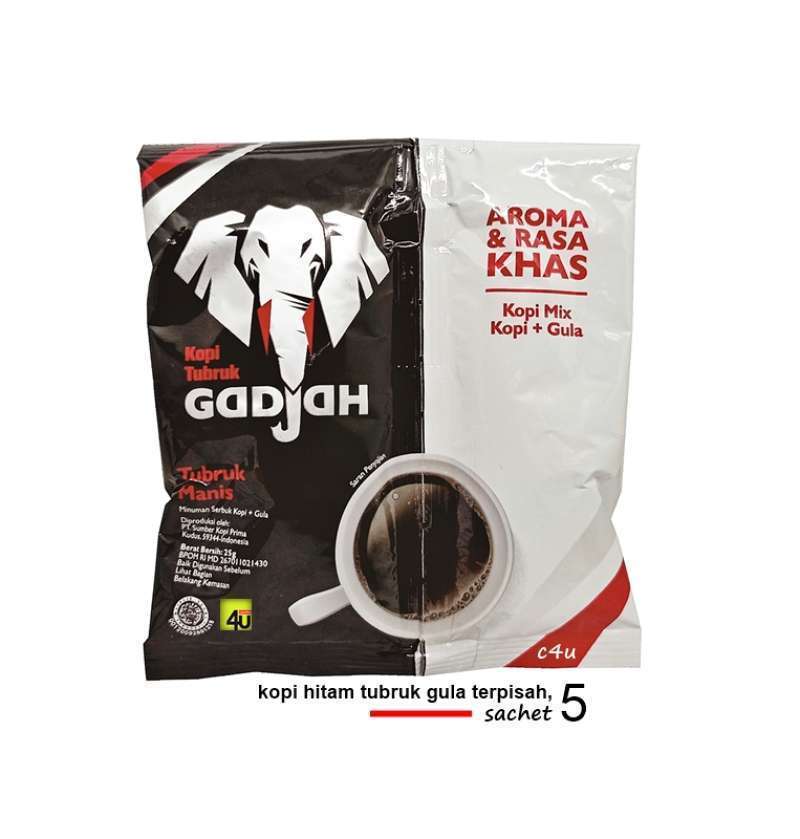 Kopi Tubruk Gadjah Gajah Asli Aroma Rasa Khas 1 Renceng 10 Sachet Kopi