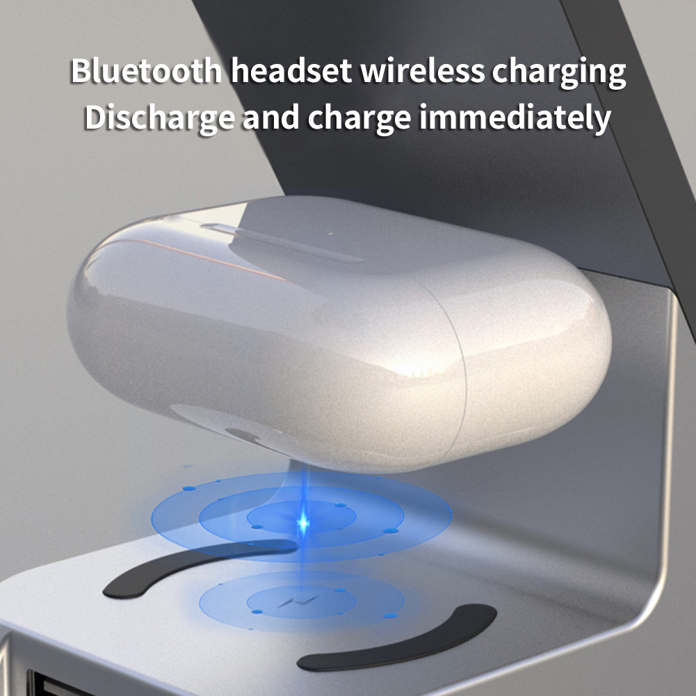 H36 Six-in-one Multi-function Alarm Clock Wireless Charger Fast Charging For Samsung Apple Watch AirPods 3 IPhone13