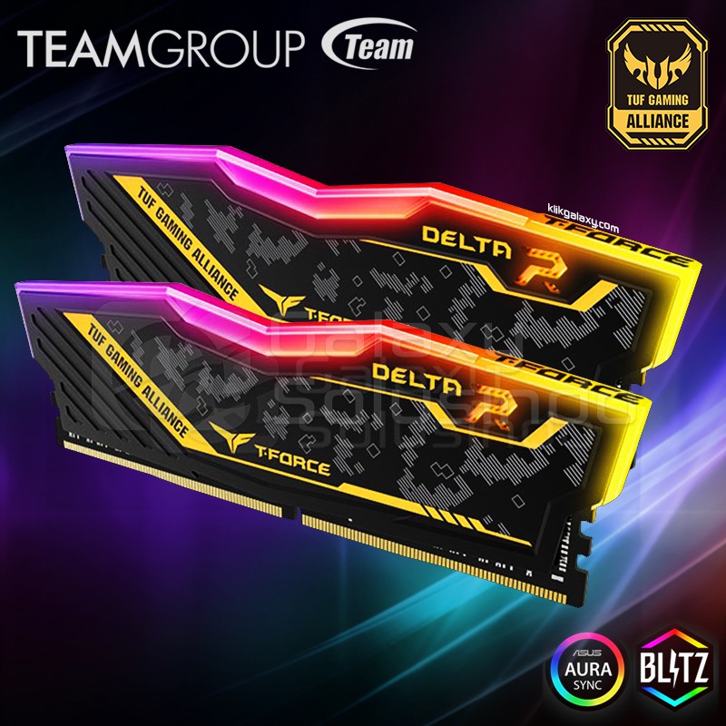 Memory RAM TEAM T Force Delta TUF RGB 2x8 16GB DDR4 kit 3200MHz