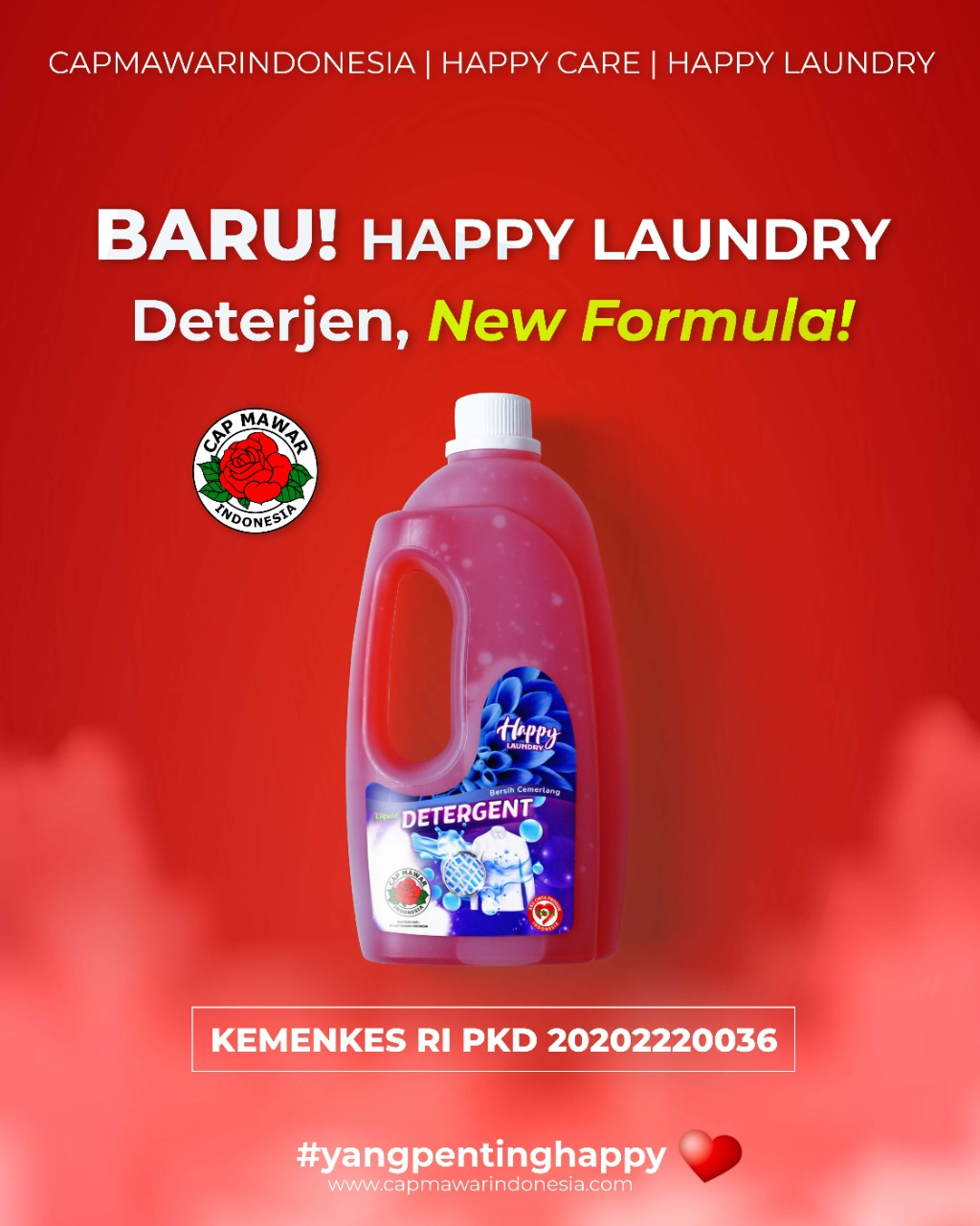 Deterjen Cair Happy Laundry Detergent Liquid kemasan 1Liter Lazada