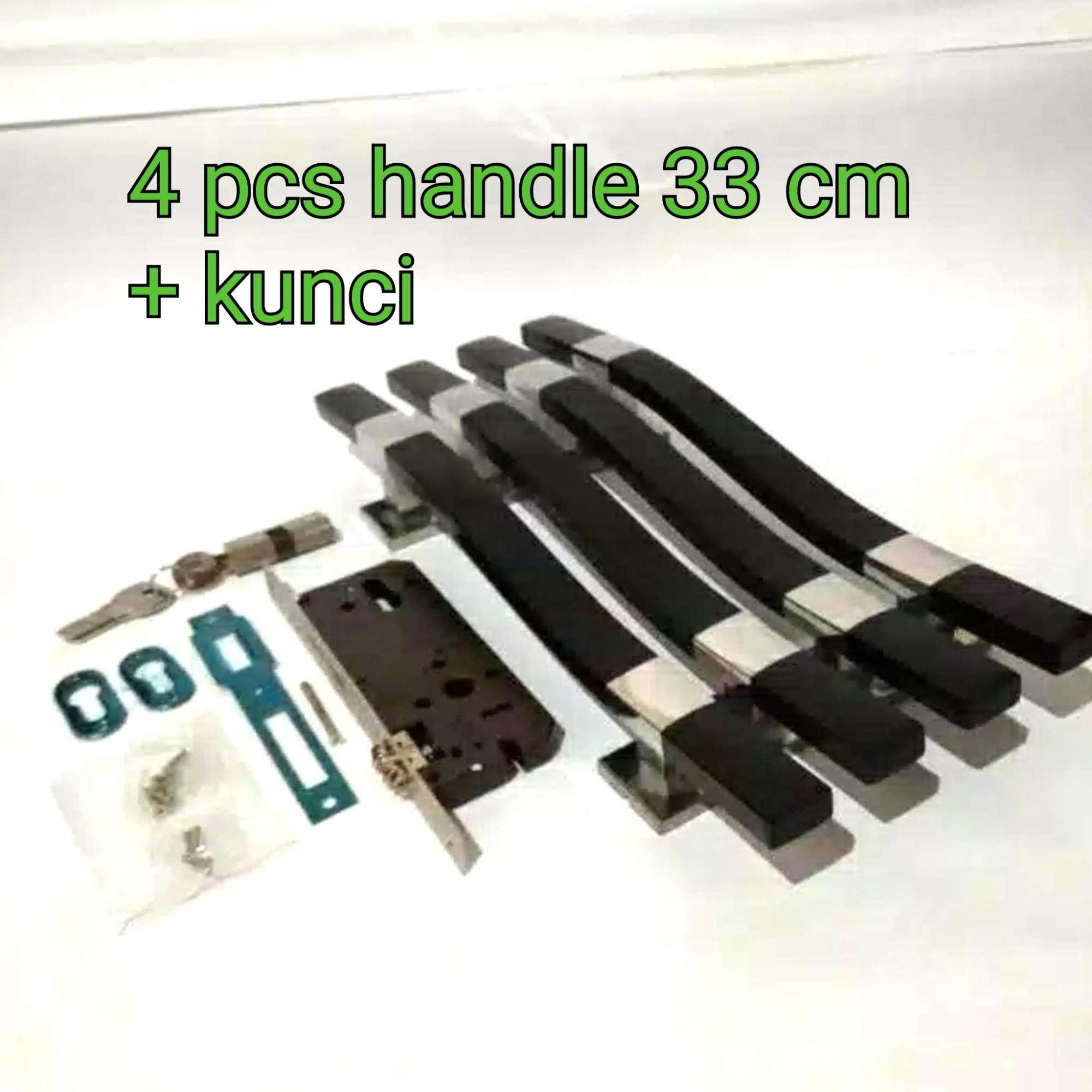 Satu Set Handle Pintu Rumah Minimalis model S black 33cm