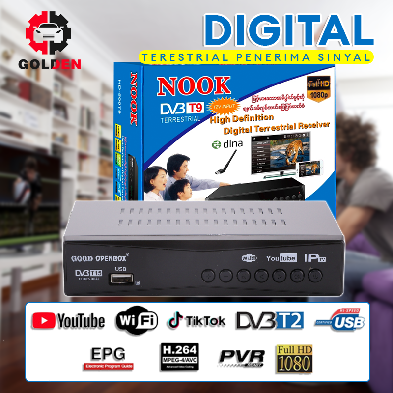 Set Top Box DVB T9 FullHD Stb Set Topbox TV Digital Welhome DVB T9 Set