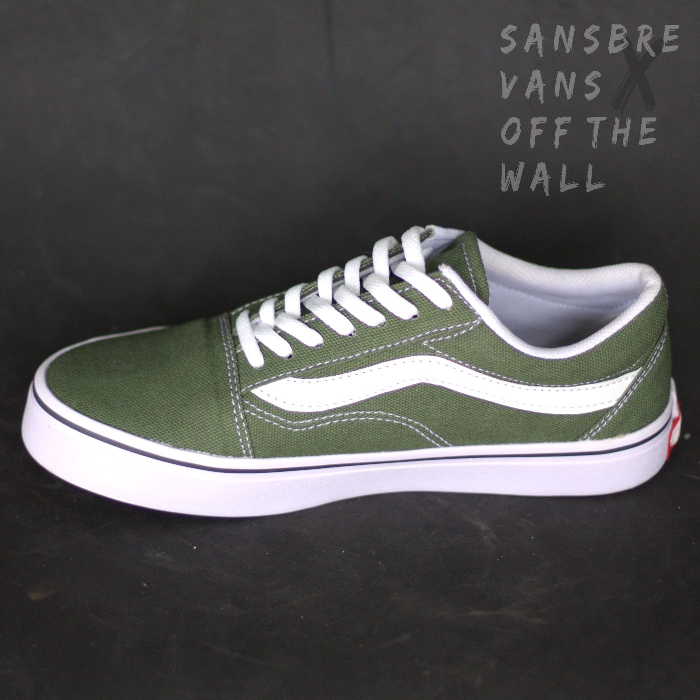 old skool vans army green