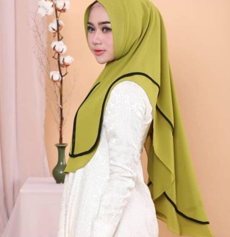 Jilbab Khimar Nazia List 2 Layer Gambar 100% sama dengan produk ( Produk Ori By Nazia Hijab )