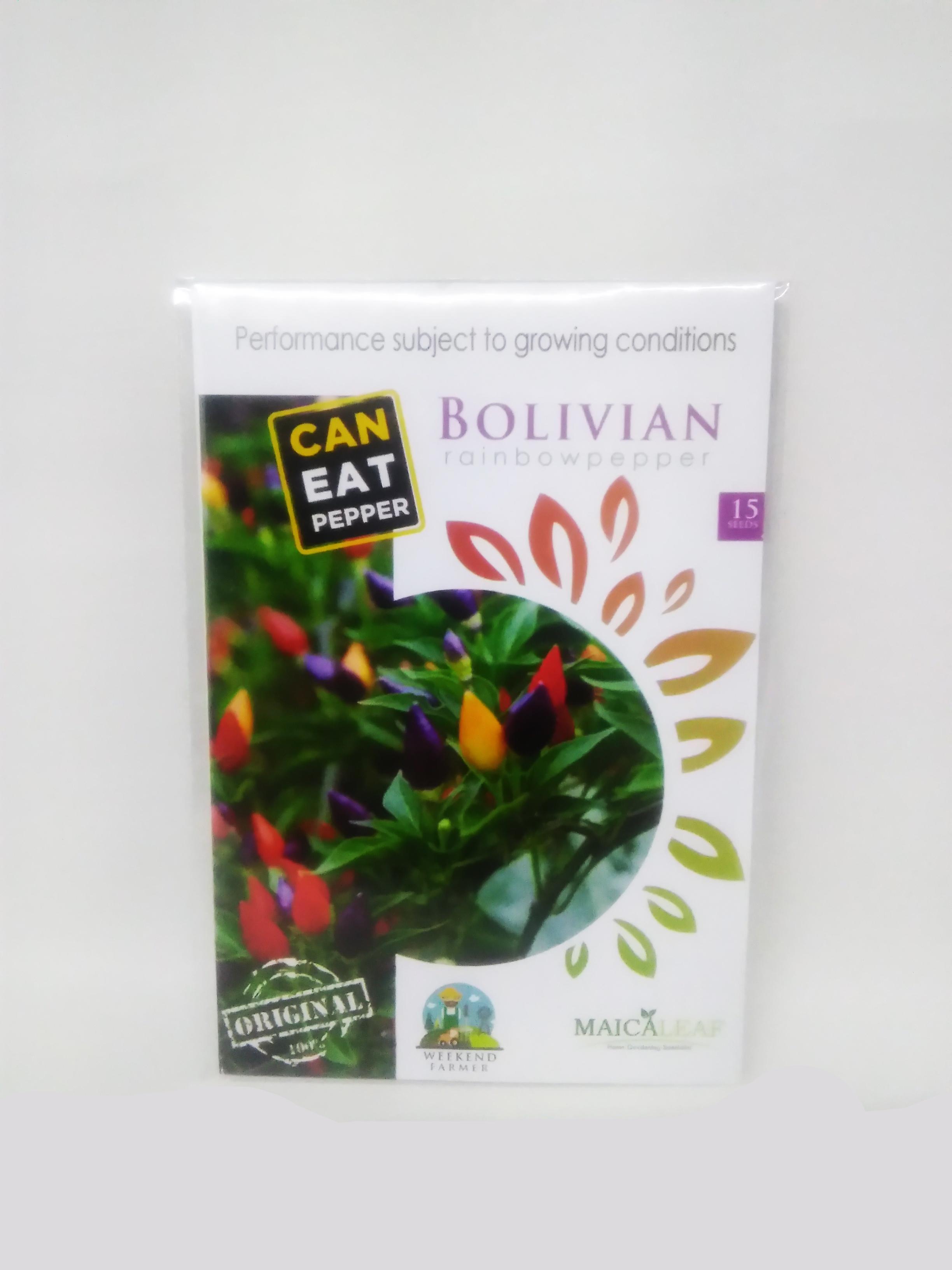 PROMO BENIH BIBIT BIJI CABE CABAI HIAS UNIK PELANGI BOLIVIAN RAINBOW PEPPER MERK MAICA LEAF