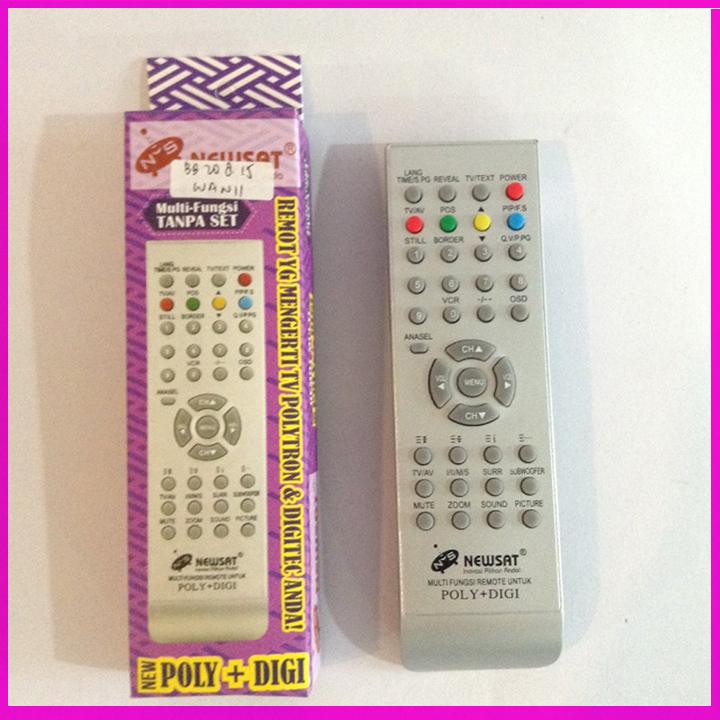 NEWSAT Remote For TV TABUNG Semua Type POLYTRON & DIGITEC - LANGSUNG PAKAI TANPA PROGRAM