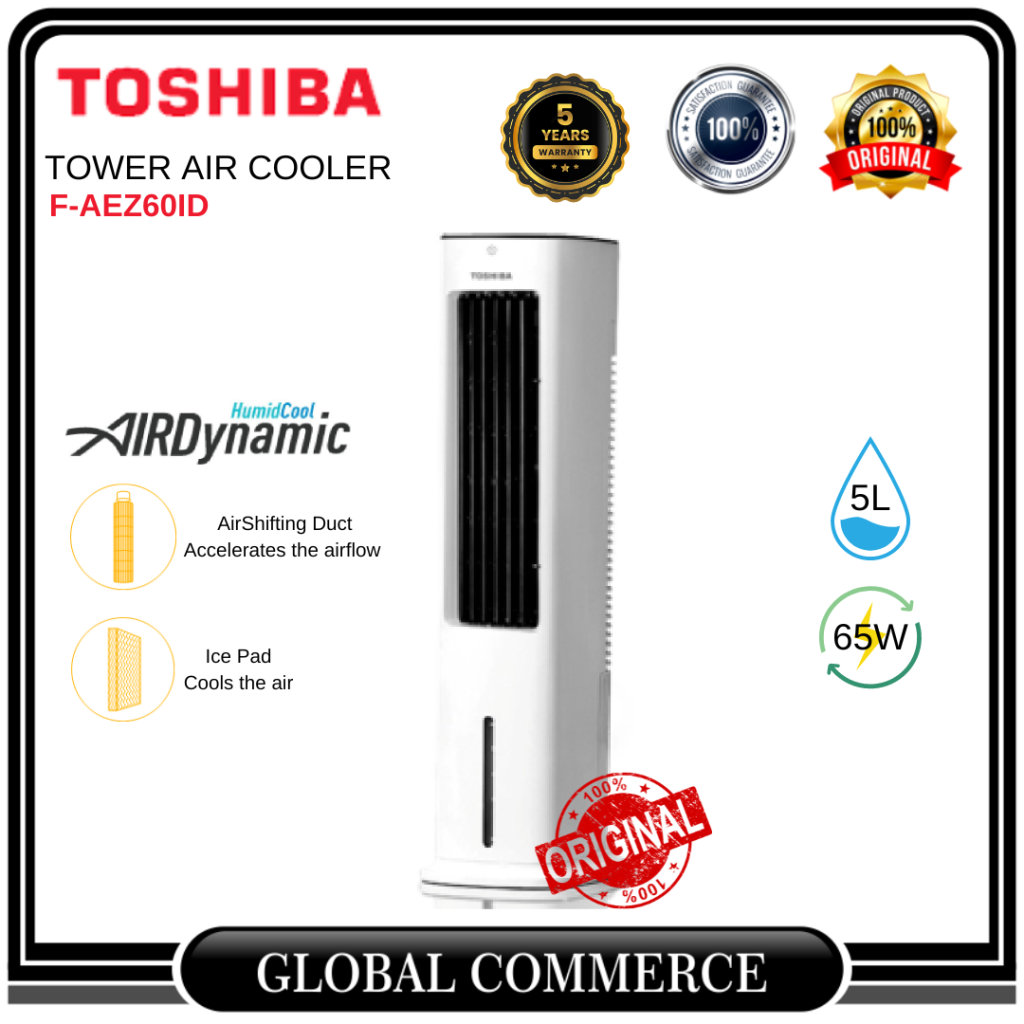 Lazada Toshiba Indonesia | Midea Humid Cool Airdynamic 5L F-AEZ60ID Cooler Air Tower Model