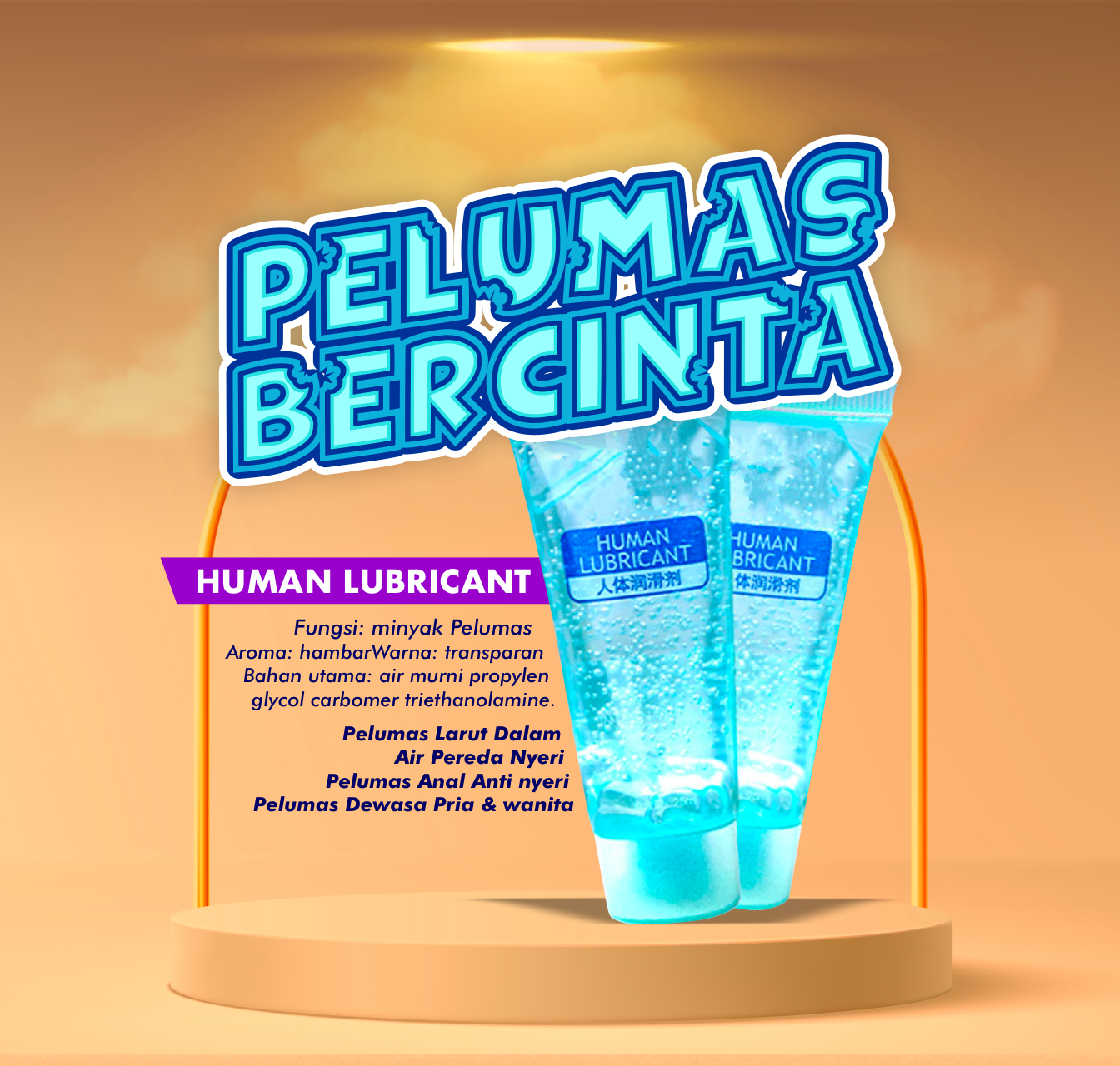 Human lubricant Gel 25 ml Pelumas mudah larut dalam air yang Aman