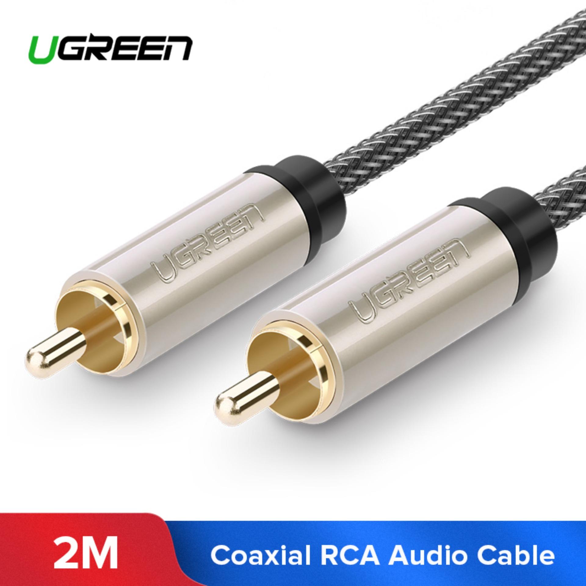 UGREEN 2Meter RCA to RCA Male to Male Coaxial Kabel Stereo Audio Cable Nylon Braided 3m 5m 10m RCA Video Cable for TV Amplifier Home