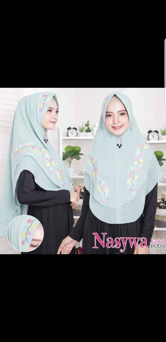 HIJAP INSTAN DUA LAYAR BAHAN CERUTI,/BORDIR BUNGA TERBARU DAN TELARIS