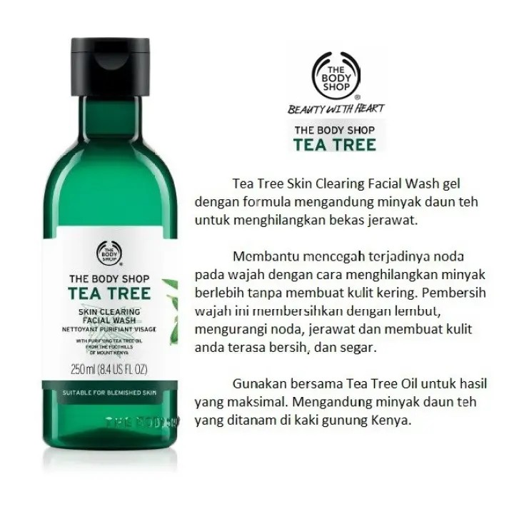 tea tree skin clearing facial wash 250ml