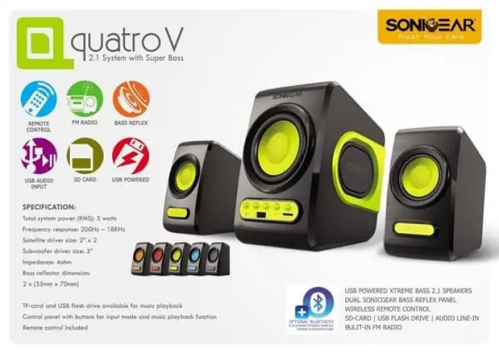 Speaker Sonic Gear Quatro V Multimedia Remot Original Jual Speaker Bluetooth Speaker Aktif Speaker 15