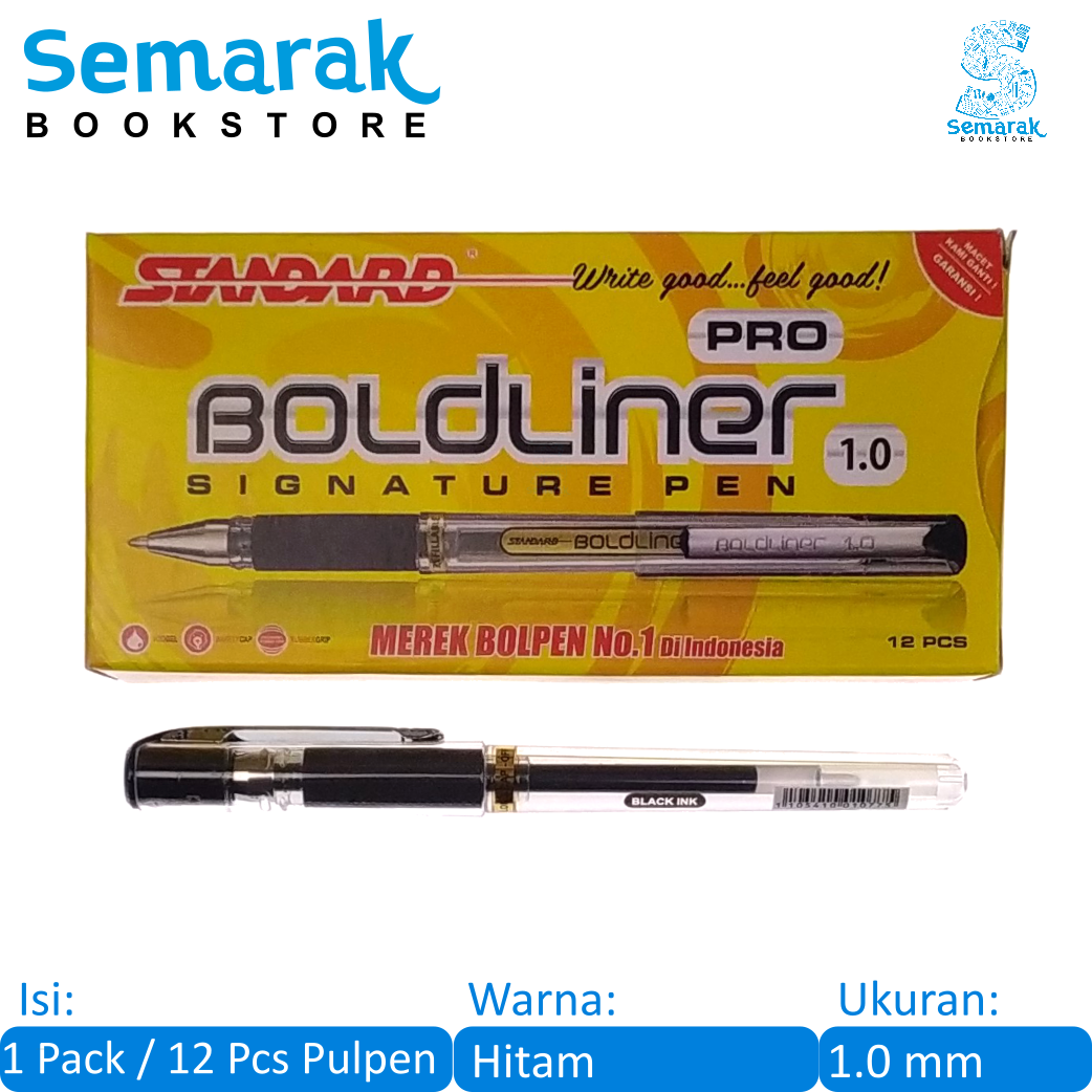 Standard Boldliner Pro Signature Pen Pulpen Gel Tanda Tangan Tebal 1.0 ...