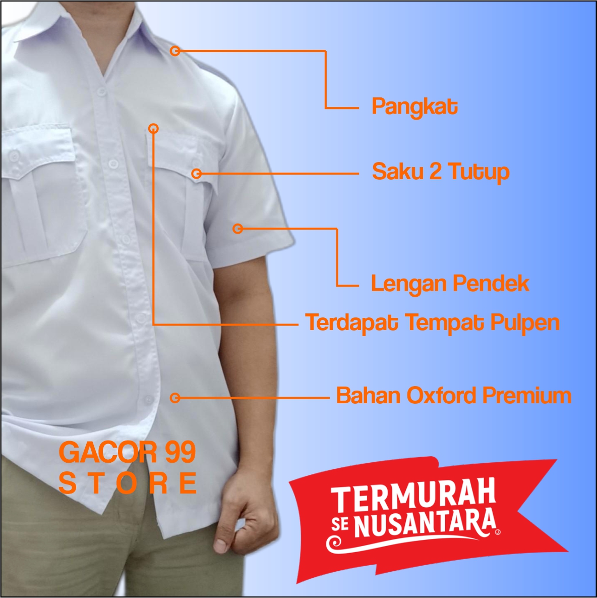 Kemeja Pria Lengan Pendek Murah Bahan Premium Kemeja Formal Polos Kemeja Pns Putih Kemeja