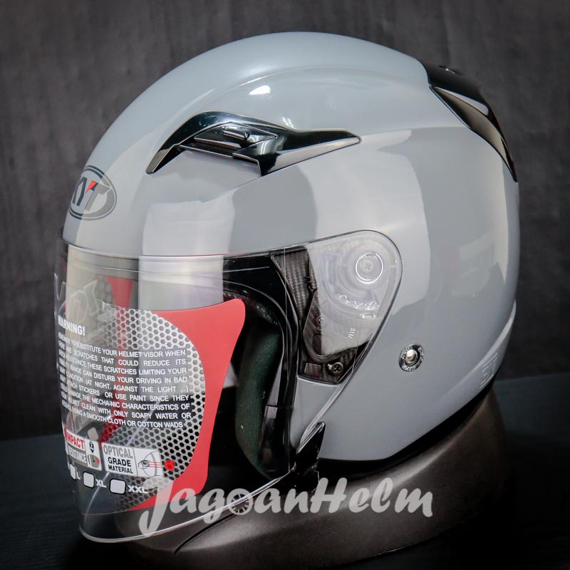 KYT HELM VENOM OPEN JUNIOR SOLID GORILA GREY GLOSSY HELM ANAK