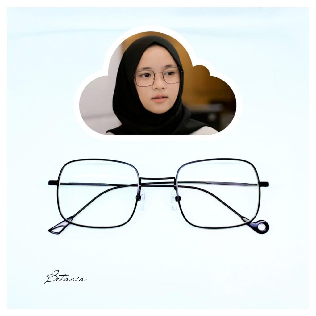 Kacamata - Fashion - Pria dan Wanita - Unisex - Clasic Round Glasses Model Nissa Sabyan Tangkai Biasa