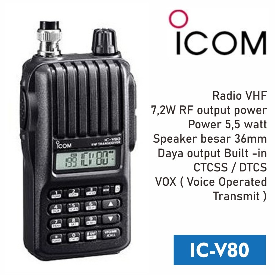 HT Handy Talky Icom V80 IC-V80 Lithium Walkie Talkie Icom V80 Original ...