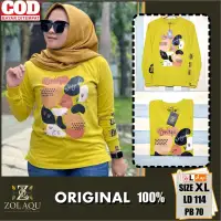 Kaos Zolaqu Ori Terbaru 2020 Atasan Semi Tunik Original 100 Pakaian Wanita Outfit Clothing Baju Blouse Blus Casual Sweater Busana Muslim Lengan Panjang Zlq Terlaris Trendy Termurah Tshirt Kuning Kunyit Mustard Yellow