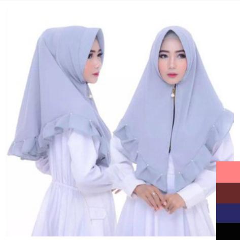 Mesh Hijab Instan Terbaru / Jilbab Instant ZIPPER Casual