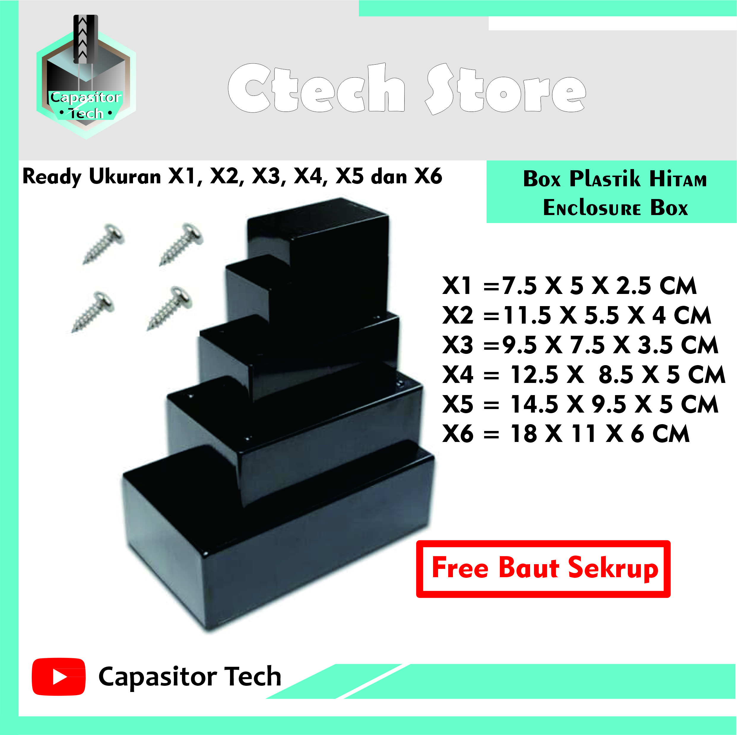 Project Box Kotak Plastik Hitam Ukuran X2 X4 X5 X6 Enclosure Box ...