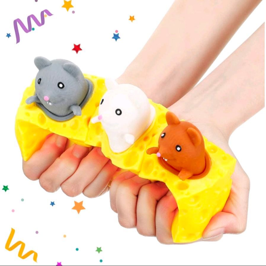 Squishy Pop Up Squirrel Mainan Silikon Anak Bentuk Tikus Penghilang