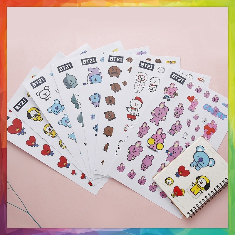 Stiker Lucu Karakter BTS / Stiker BTS / Sticker BTS / Stiker HP Buku