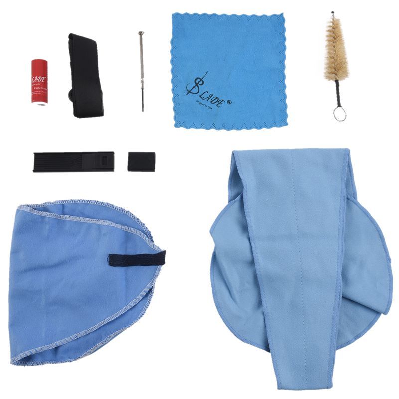 Slade 10-In-1 Saxophone Cleaning Care Kit Belt Cork Grease Thumb Rest Cushion Reed Case Mouthpiece Brush Mini Screwdriver Accessories Malaysia