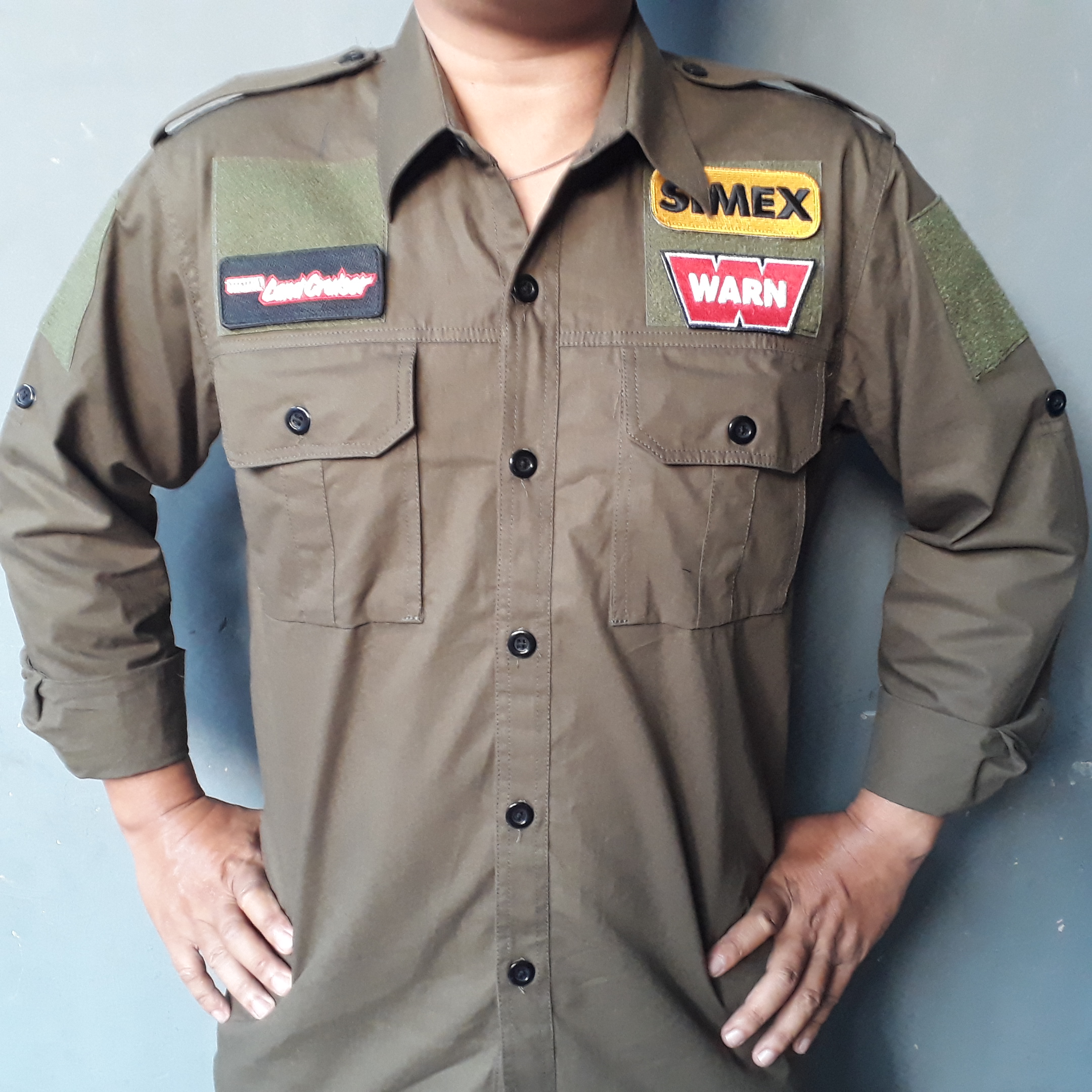 kemeja bordir velcro