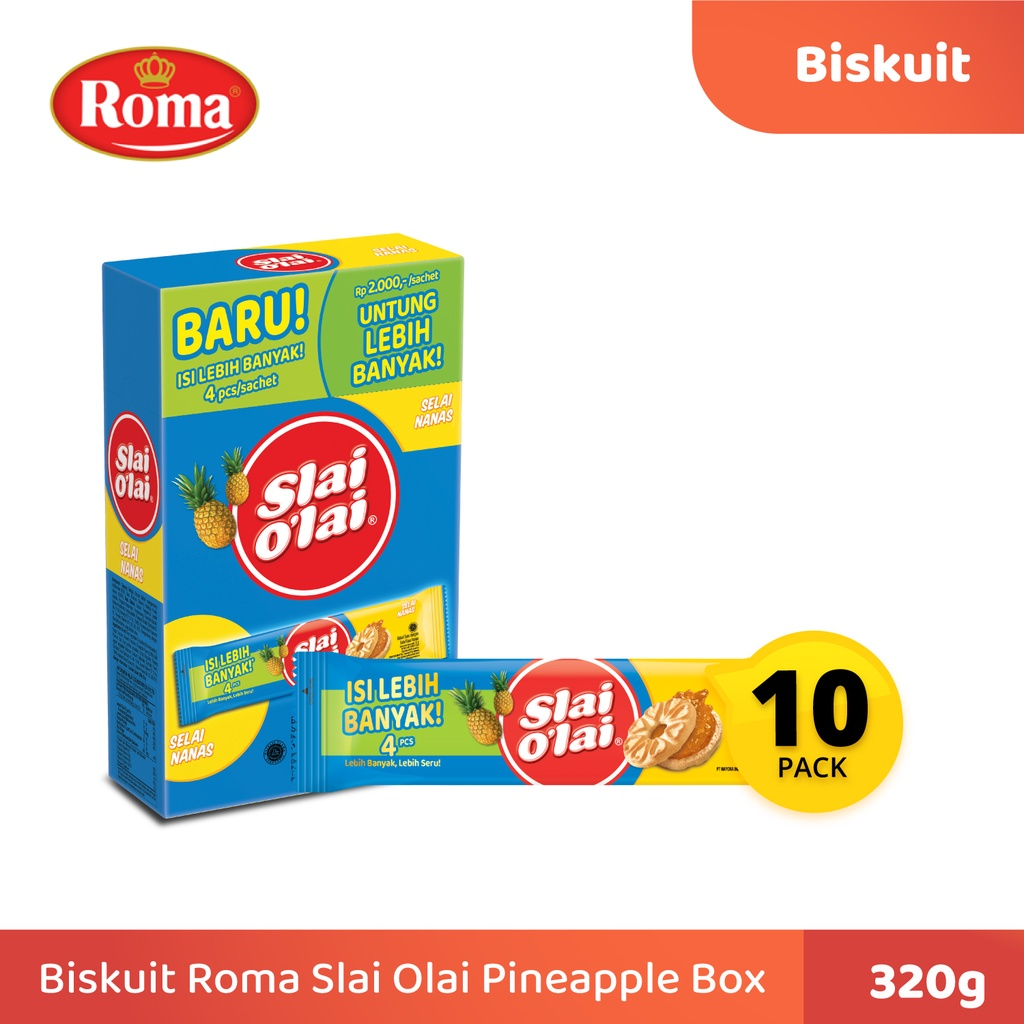 Roma Slai O'Lai Pineapple Box 10 Sachet x 32 Gr | Lazada Indonesia