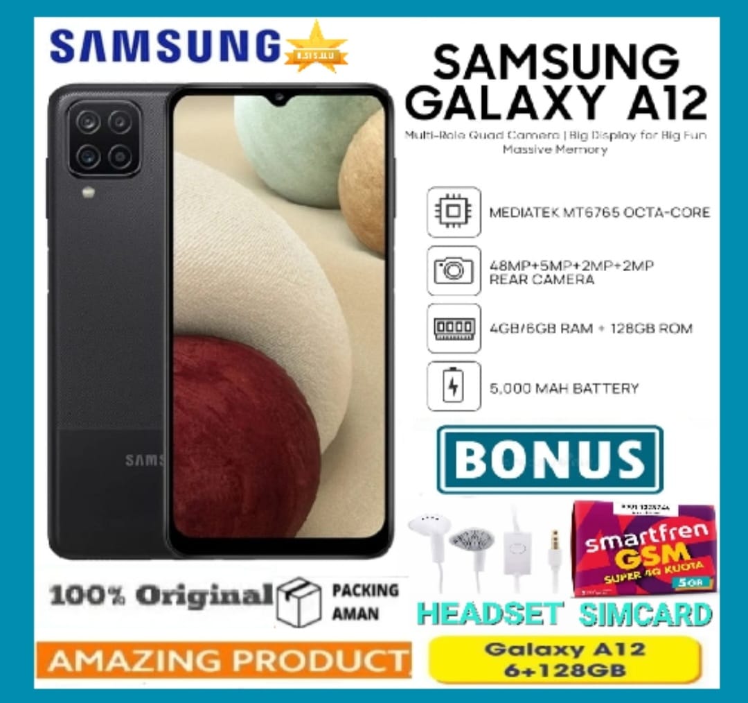 Samsung Galaxy A12 6/128GB 4/128GB Garansi SEIN GB GB 128 GB