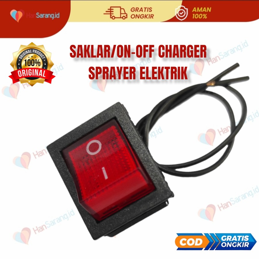 Switch saklar tombol dan Soket Charger Sprayer Elektrik On Off Tangki ...