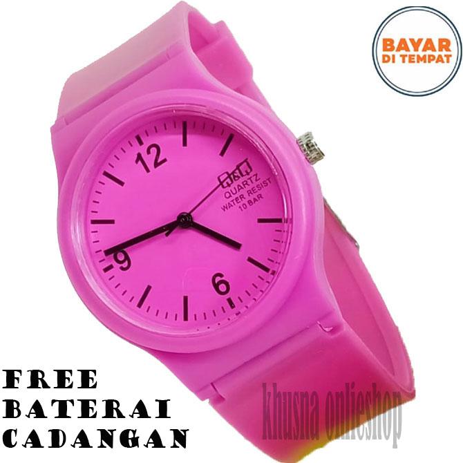 QQ QNQ Q&Q ORIGINAL - jam tangan wanita - jam tangan anak pria dan wanita sporty - analog - tali karet/rubber strap - anti air