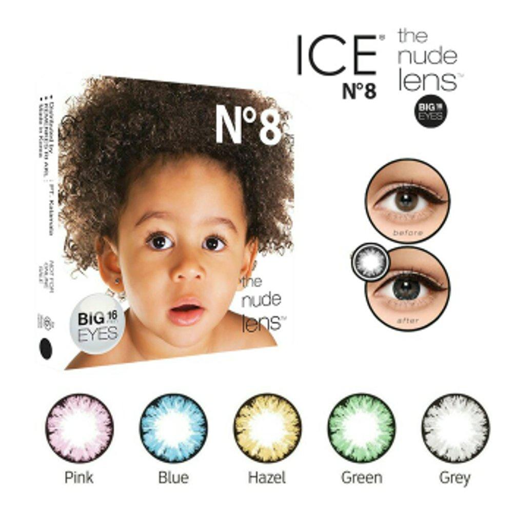 SoftlenS N8 Baby Big Eyes Diameter 16mm / X2 N8 Baby Eyes Softlens Big Eyes / Softlens Murah / Softlens X2 Ice N8 - Blue Normal