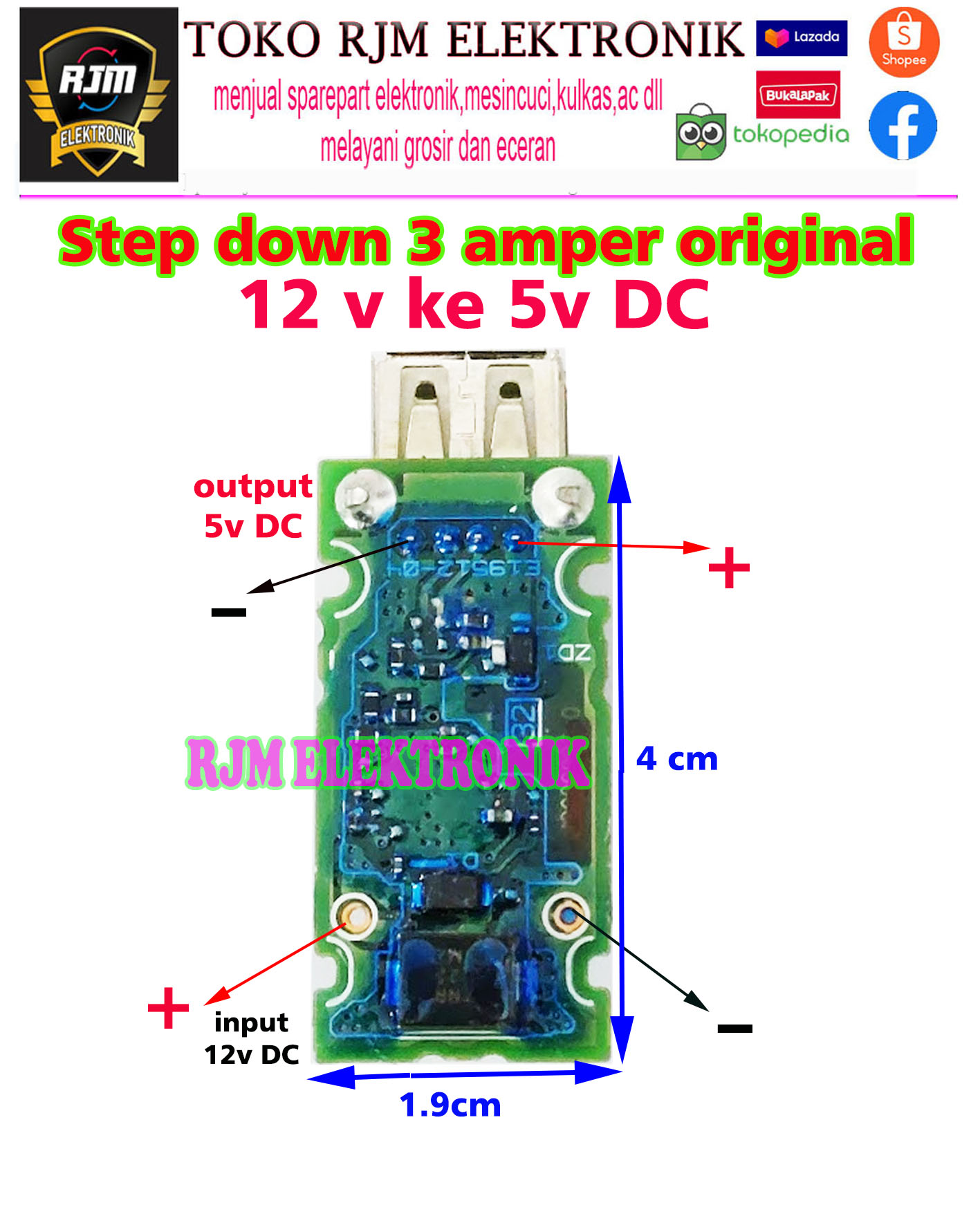 Stepdown 3 Amper 12v To 5v Lazada Indonesia