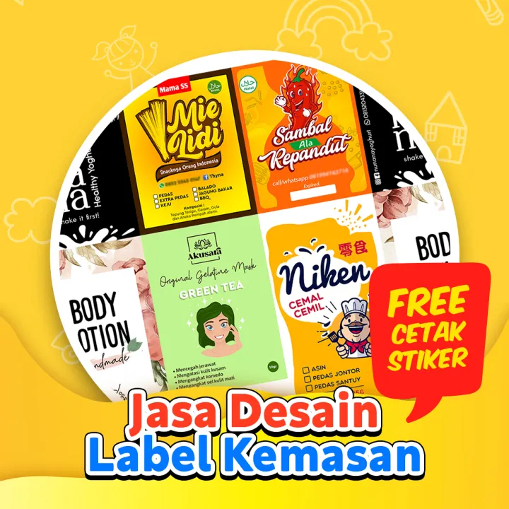 Desain Label Kemasan Free Cetak Print Sticker Lazada Indonesia