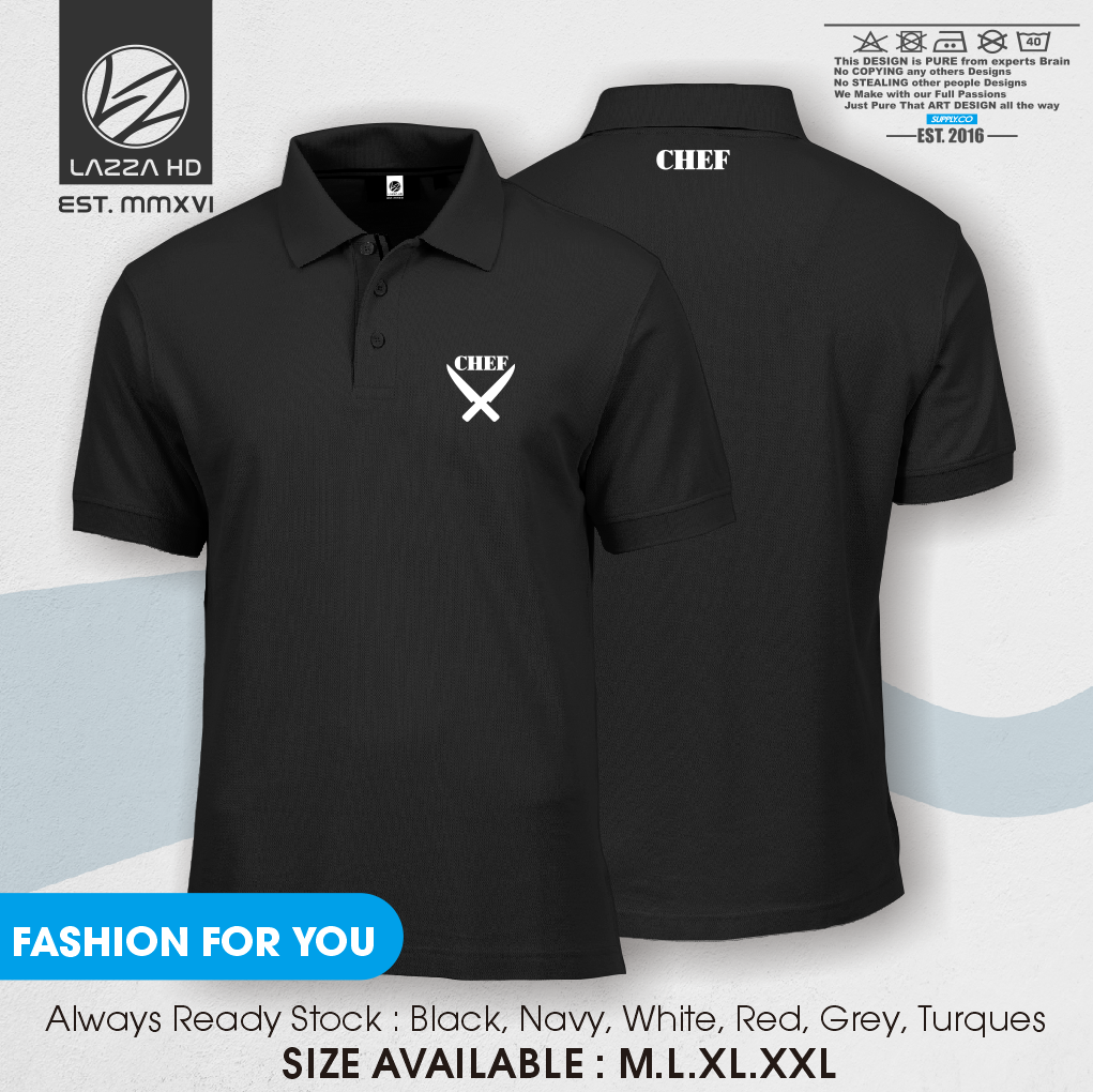 Poloshirt Polo Chef Logo Simple Masak 