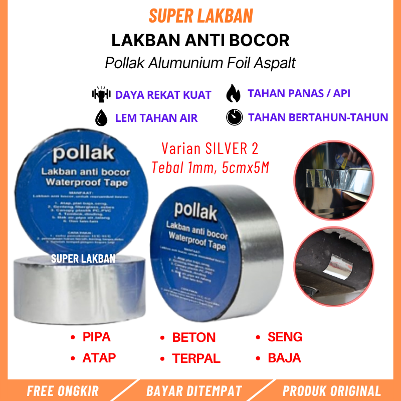 Lakban Anti Bocor Lem Talang Atap Bocor Tahan Panas Serbaguna Flashband Penambal Penutup Bocor