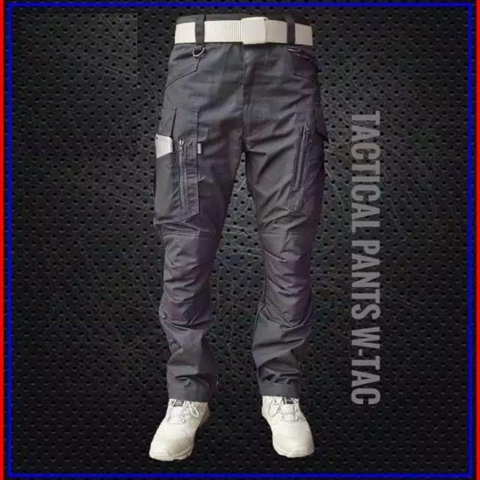 CELANA PANJANG CARGO TACTICAL MODEL BARU W-TAC WARIOR WARNA HITAM