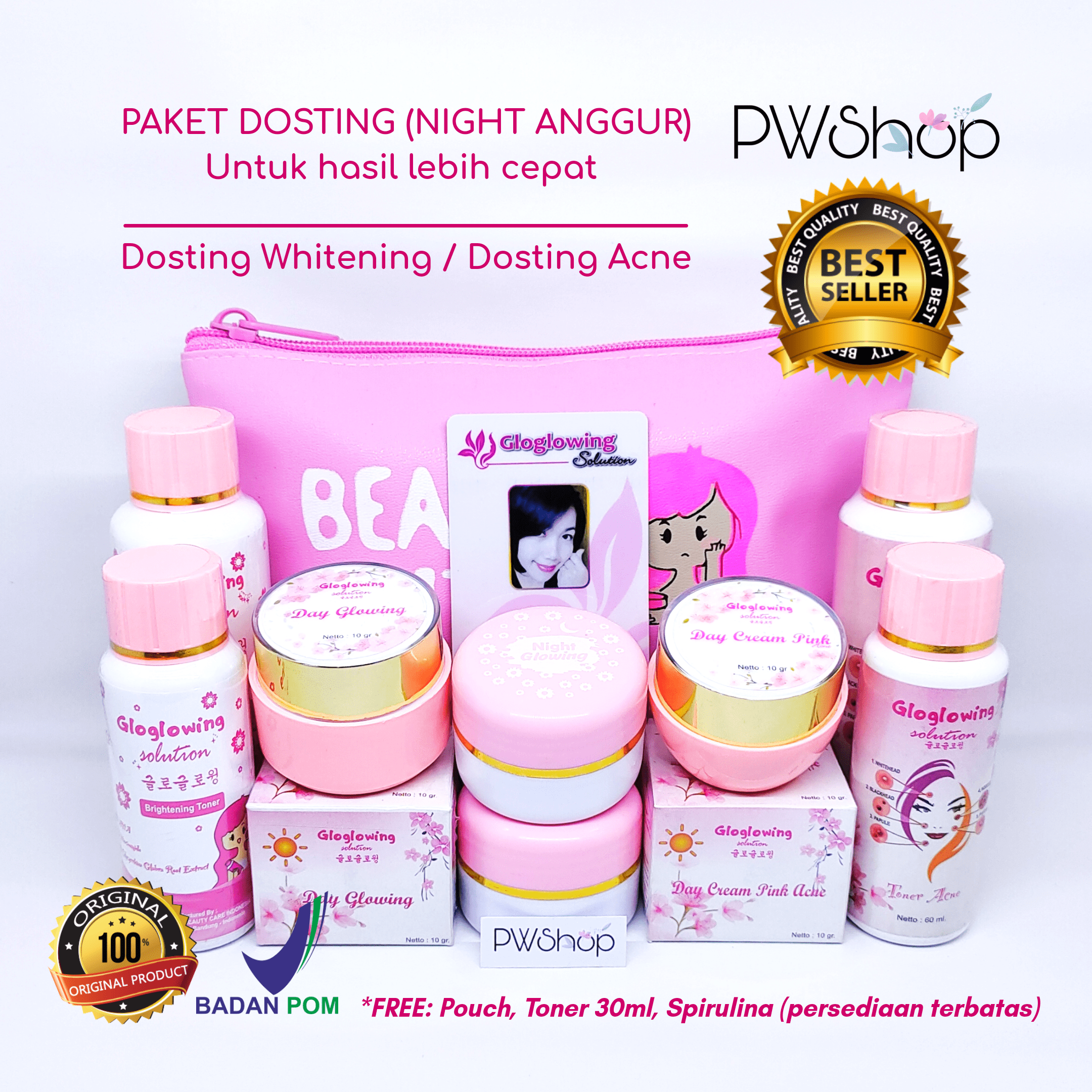 Paket Dosting Gloglowing Krim Malam Anggur Original Lazada Indonesia