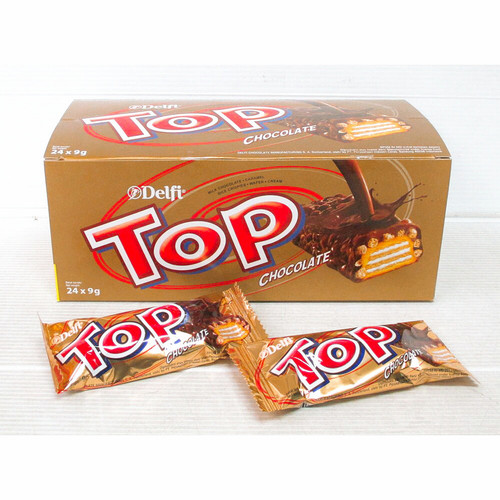Top Wafer Coklat Karamel 1 Dus - Isi 24 Pcs - FREE 2 PCS - Snack Anak