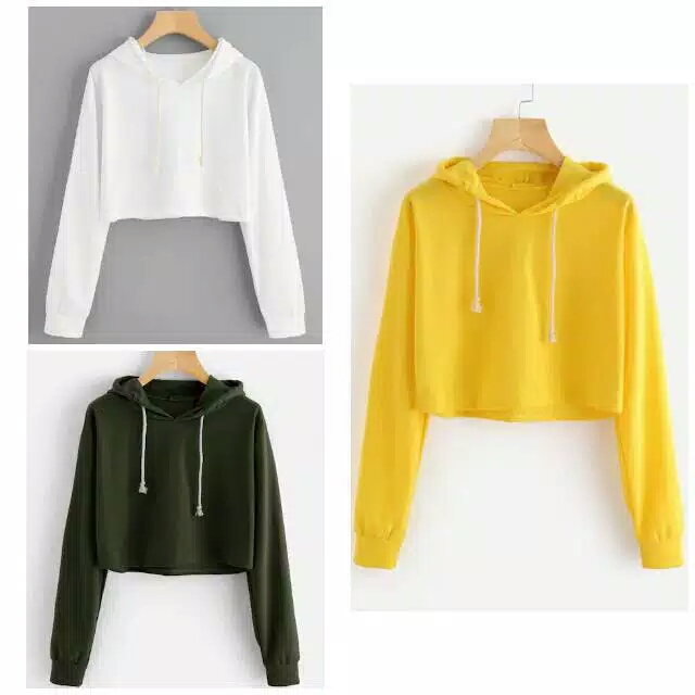 Sweater Crop wanita Korea / Jaket Crop 