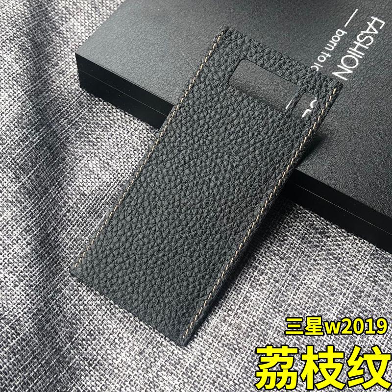 SAMSUNG w2019 Casing HP w2018 sarung ponsel Kualitas Unggul jantung dunia Motif kulit imitasi burung unta glamor setelah kulit stiker