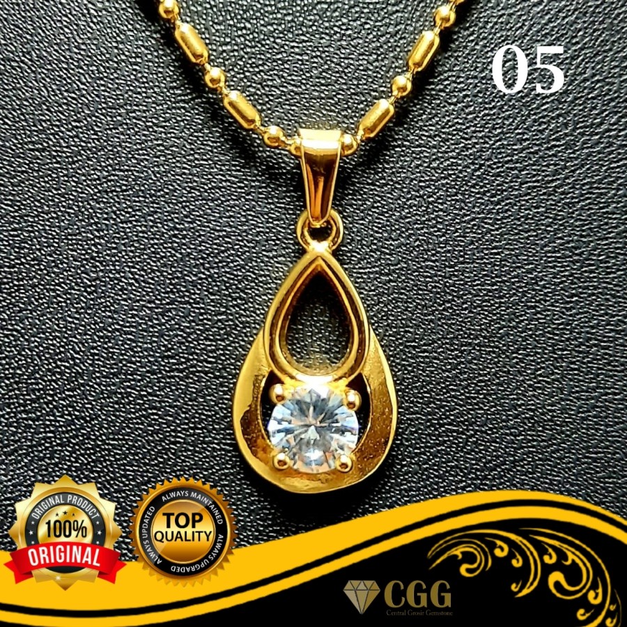 Kalung Liontin Emas Titanium Asli Untuk 