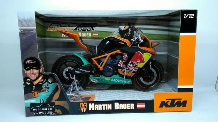 PALING LARIS Diecast Motor Superbike KTM 1190 RC8 MARTIN BAUER Diecast Asli