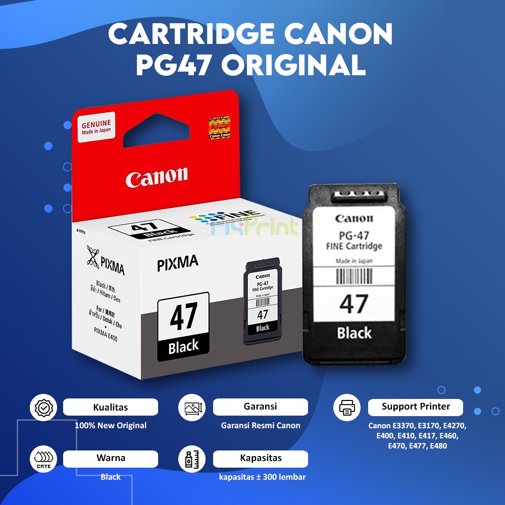 Cartridge Tinta Canon PG47 CL57 Black Color Printer E4570 E410 E4270