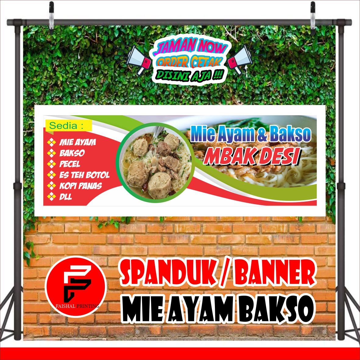 Spanduk Mie Baso / Spanduk Mie Ayam / Spanduk Warung Bakso / Spanduk