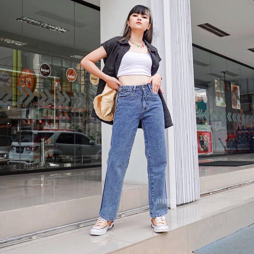 Highwaist Loose Jeans Snow Black \u0026 Snow 