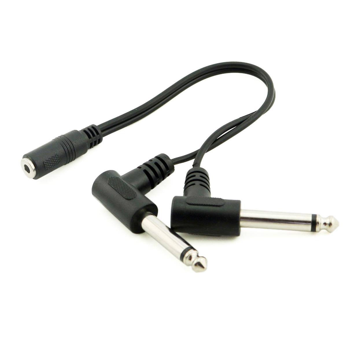 2x Stereo 6.35mm 1//4/" 1 Male Plug to 2 Mono Female Jack Audio Y Splitter Adapter
